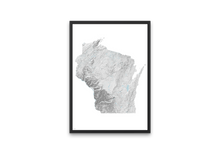 Load image into Gallery viewer, Wisconsin Topographic Hillshade Map