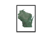 Load image into Gallery viewer, Wisconsin Topographic Map in Evergreen