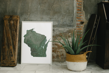 Load image into Gallery viewer, Wisconsin Topographic Map in Evergreen