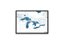Load image into Gallery viewer, Great Lakes Map Print
